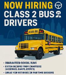 NOW HIRING – SCHOOL BUS & CHARTER DRIVERS (CALGARY)