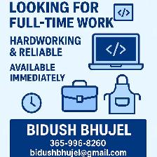 ✅ Looking for Full-Time Job – Reliable & Hardworking | Available