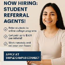Now Hiring: Student Referral Agents! | Work From Anywhere