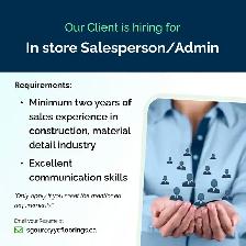 Our employer is hiring for the following positions