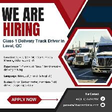 Hiring : Class 1 Delivery Truck Driver (Laval, QC)