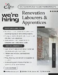 Renovation Labourers & Apprentices Wanted