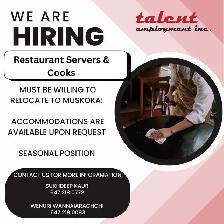 Hiring 86 Line Cooks & Servers in Toronto, Ottawa, Muskoka areas