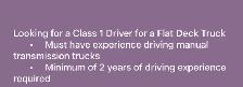 Class 1 Driver