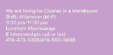 cleaning and sanitation