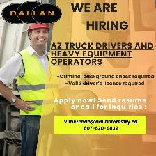 HIRING AZ TRUCK DRIVERS AND HEAVY EQUIPMENT OPERATORS