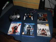 Two controllors and 4 play station games