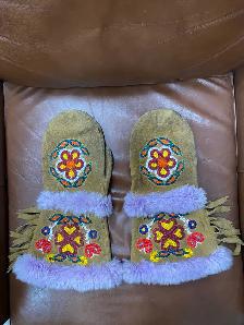 Authentic Indigenous Beaded Gauntlets from Northern Manitoba
