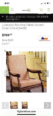 Liverpool rocking chair great shape, solid design