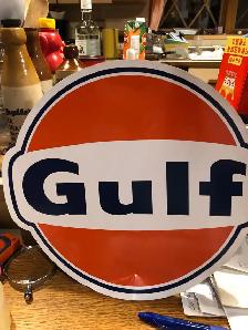 Vintage Gulf Oil Dealer Decal Sign