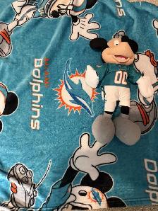 Miami Dolphins Disney Mickey Mouse Blanket and Stuffy