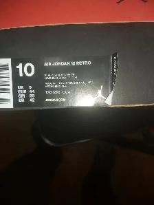 Brand New Air Jordan 12 Retro  Nylon-Black/ Gym Red White. Siz10