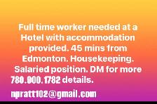 Full time Hotel Job with accomodation