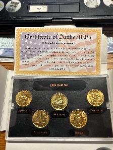1999 State Quarters 24 Karat Gold Plated Set
