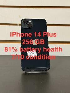 iPhone 14 Plus 256GB 81% battery health 8/10 condition