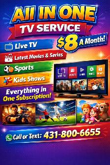 Affordable All-in-One TV Service – $8/Month