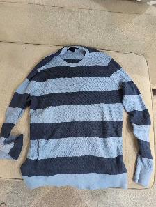 men's large blue striped shirt