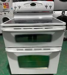 RECONDITIONED MAYTAG Double Oven Glass-Top Stove MER6875BCW