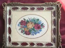 Vintage Petit Point picture of Flowers