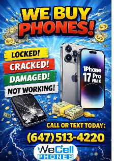 SELL US YOUR BROKEN/LOCKED/CRACKED/DAMAGED PHONES FOR CASH
