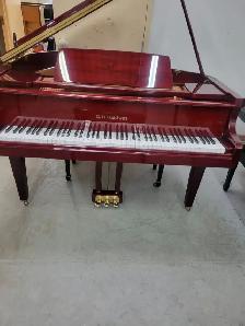 D.H. BALDWIN C142 Baby Grand Piano – Deep Burgundy Elegance!