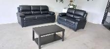 Brand new black leather sofa & love seat. Free delivery disposal