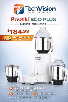 Preethi Eco Plus 550W MIXER WITH FREE DELIVERY WITHIN GTA