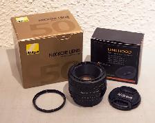 Nikon 50mm f/1.8 Lens (New   Filter & Hood)