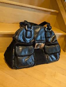 Jet Black Genuine Calvin Klein Large Handbag