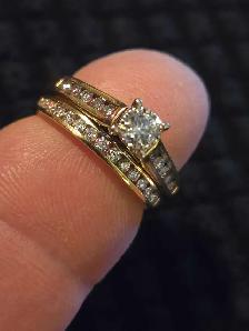 Diamond wedding bridal set.