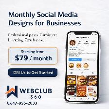 Monthly Social Media Design Management Services for Businesses