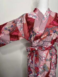 Vintage Japanese Yukata Kimono (Pink)