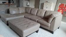 Genuine Leather 3 pce sectional set.