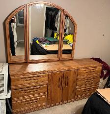 Oak Dresser with Mirror