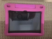Amazon Fire 8 10th generation with a pink protective case