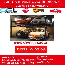 New CAEL 4-Post Double Parking Storage Lift  – Certified &Warran