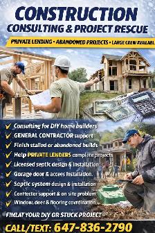 Private Lending • Abandoned Projects • Large Crew Available