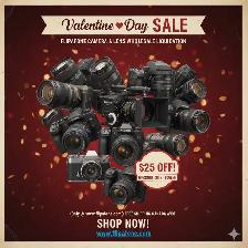 Sony Canon Nikon Fuji Camera Sale Valentine's Day