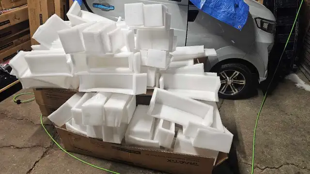 Huge lot of foam packing material.