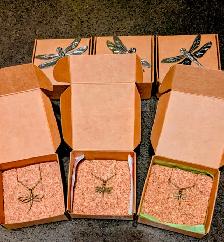 Bronze Dragonfly charm on 18' bronze chain