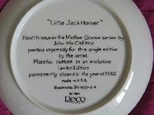 LITTLE JACK HORNER COLLECTOR PLATE - Photo 2
