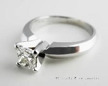14KT W/Gold 0.49CT SI Solitaire Diamond Ring. Naturally Mined!