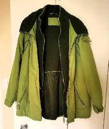 Ladies Double Zip Thick Winter Jacket with Hooded