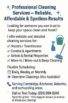 Professional Cleaning Services – Reliable, Affordable & Spotles