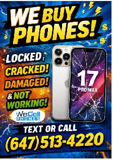 SELL US YOUR BROKEN/LOCKED/CRACKED/DAMAGED PHONES FOR CASH