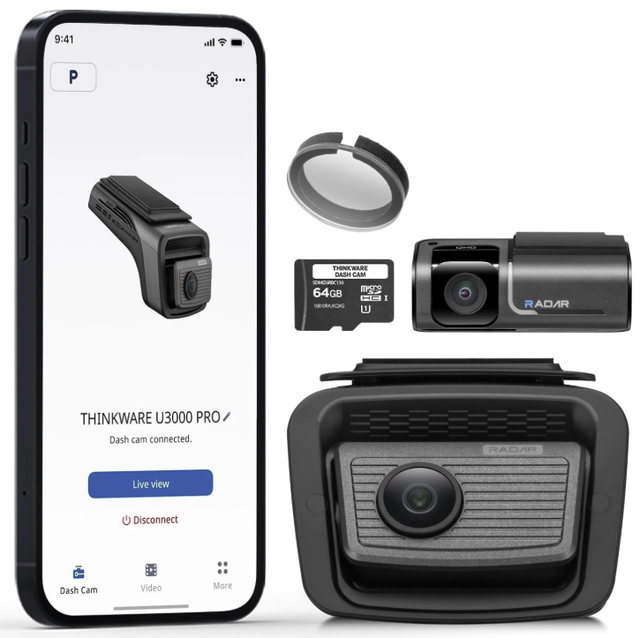 THINKWARE Dash Cam 'U3000 PRO' Front/Rear with INSTALLATION