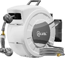 SILVEL Retractable Garden Hose Reel – 105 ft