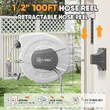 SILVEL Retractable Garden Hose Reel – 105 ft - Photo 5