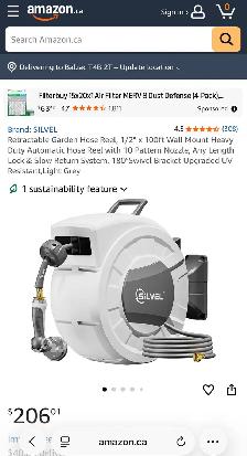 SILVEL Retractable Garden Hose Reel – 105 ft - Photo 9