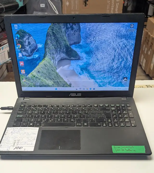 ASUS X551C 8Go Ram SSD 480Go DVD 15,6po HDMI Win11 no battery